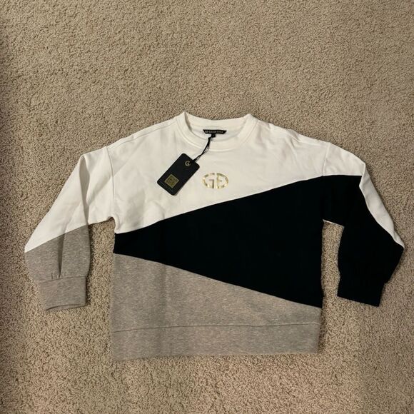 Goldbergh April Sweater Crewneck Sweatshirt NWT size XS white Black and Grey - Picture 2 of 7